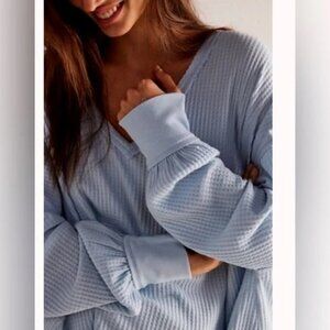 NWOT Free People Coraline Thermal Baby Blue size- MEDIUM
